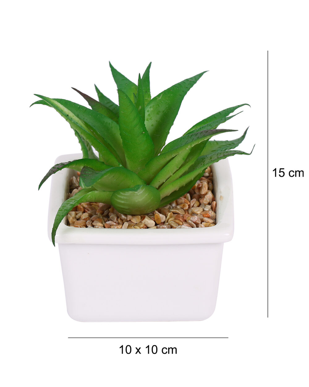 Fourwalls Artificial Succulent Plant with a Ceramic Pot (15 cm Tall)