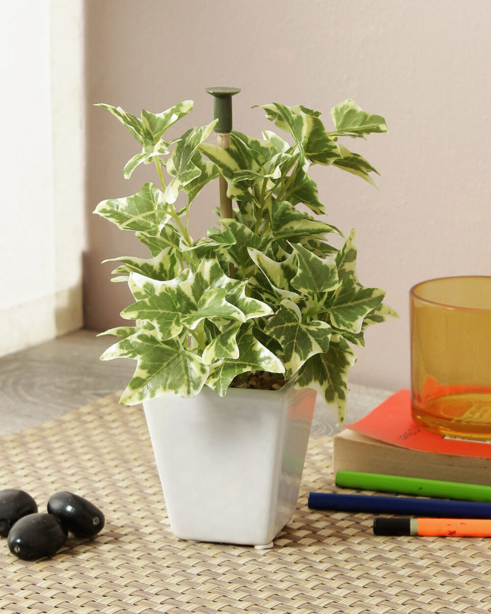 Fourwalls Artificial Wandering Potted Plant in Ceramic Pot (19 cm Tall)