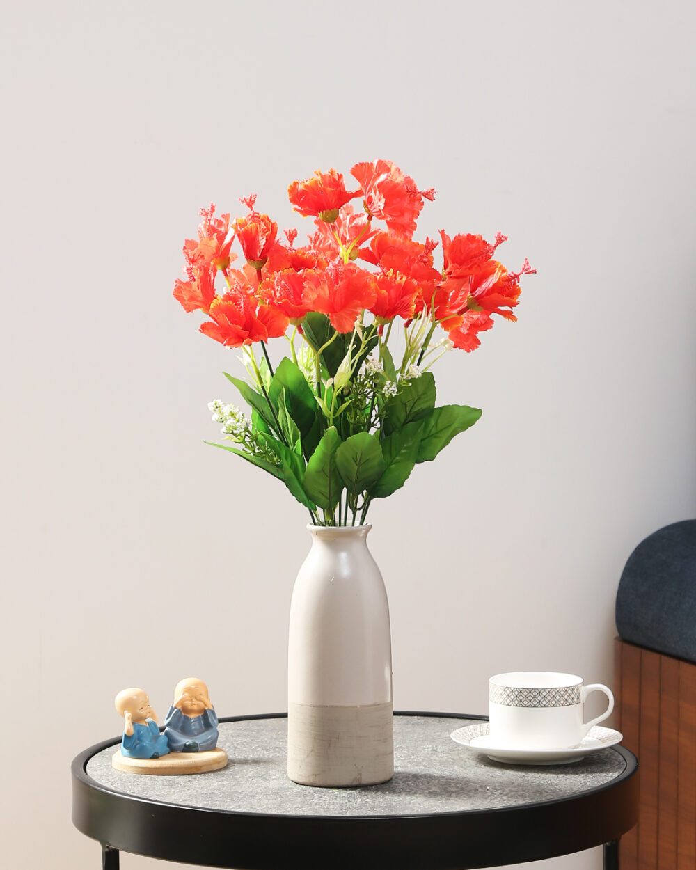 Fourwalls Beautiful Hibicus Flower Bunch (48 cm Tall, 20 Heads, Red)