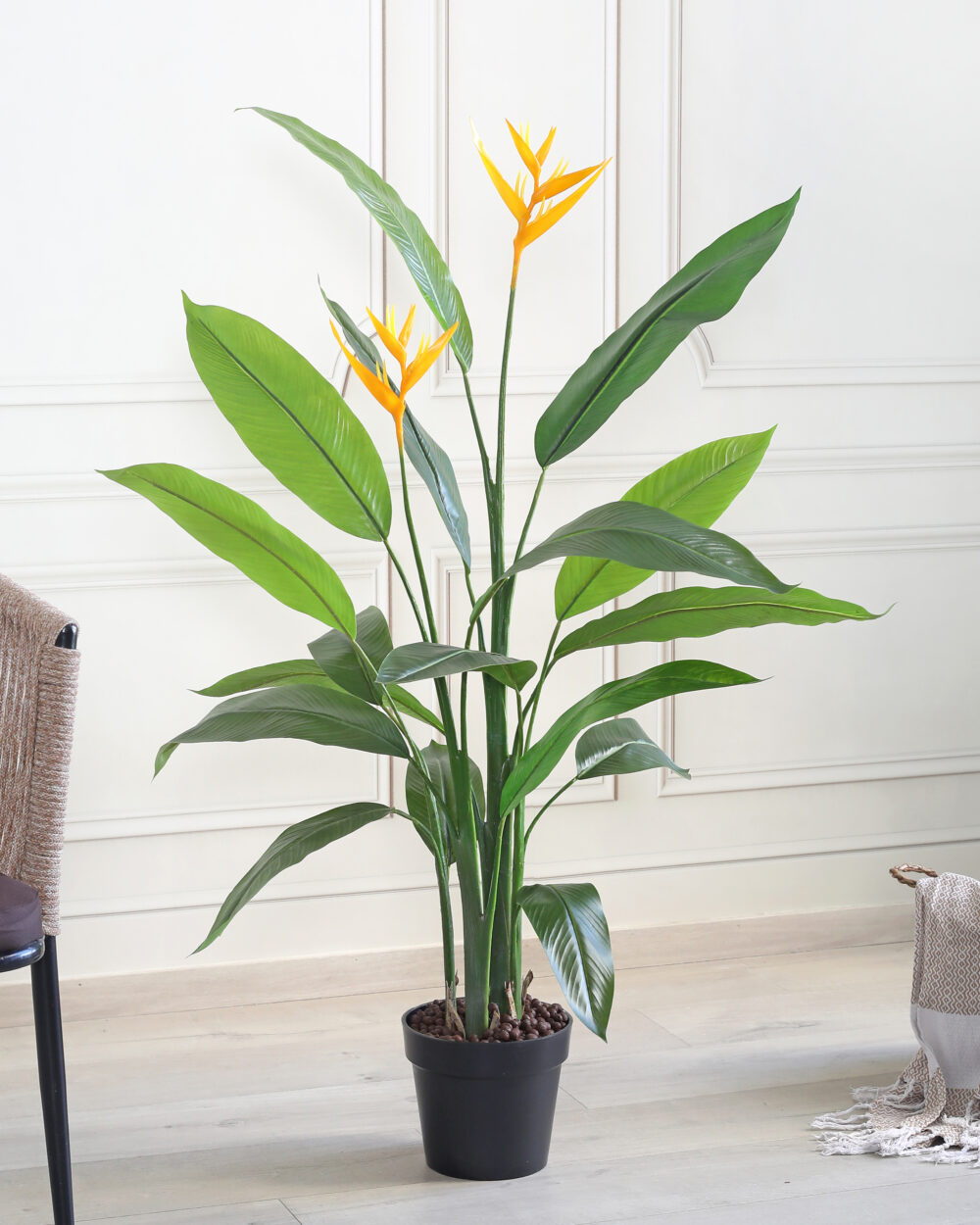 Fourwalls Artificial Birds of Paradise Plant with Pot - 4 Feet