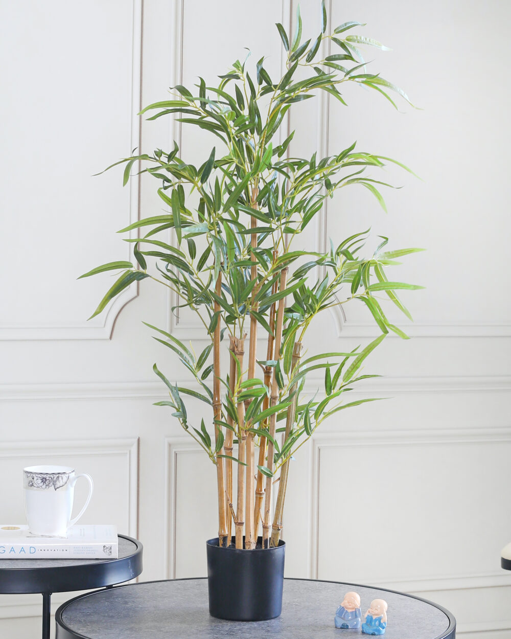 Fourwalls Artificial Yellow Bamboo Plant with Pot - 3 Feet