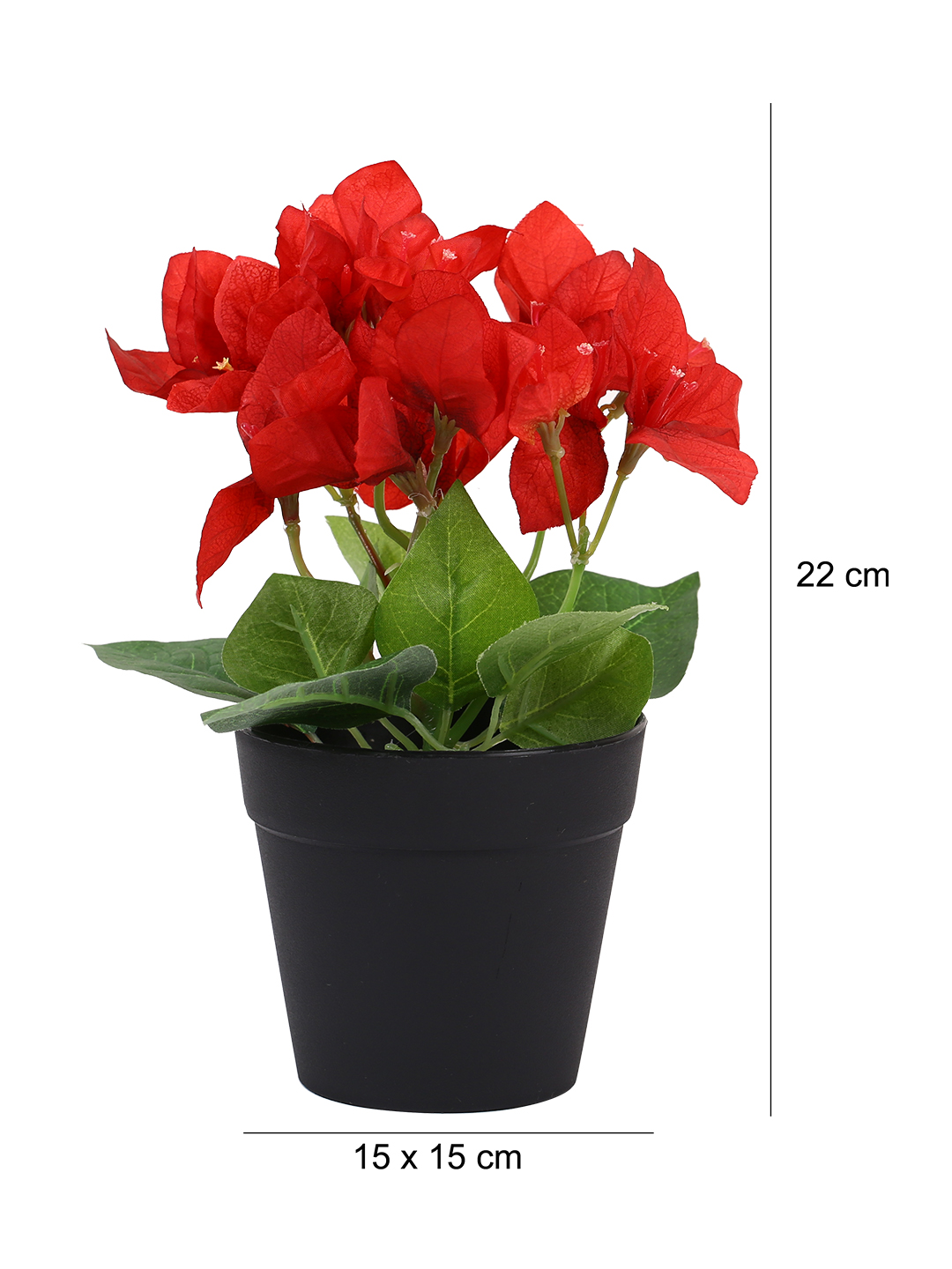 Fourwalls Artificial Bougainvillea Potted Plant in Plastic Pot (19 cm Tall) - Image 2