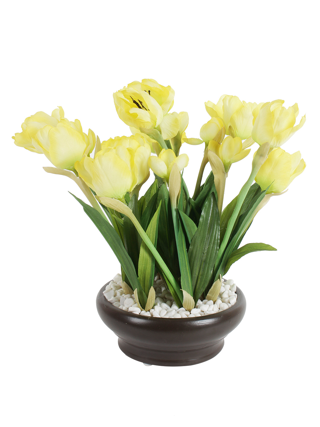 Fourwalls Artificial Tulip Plant in Ceramic Pot (26 cm Tall) - Image 4