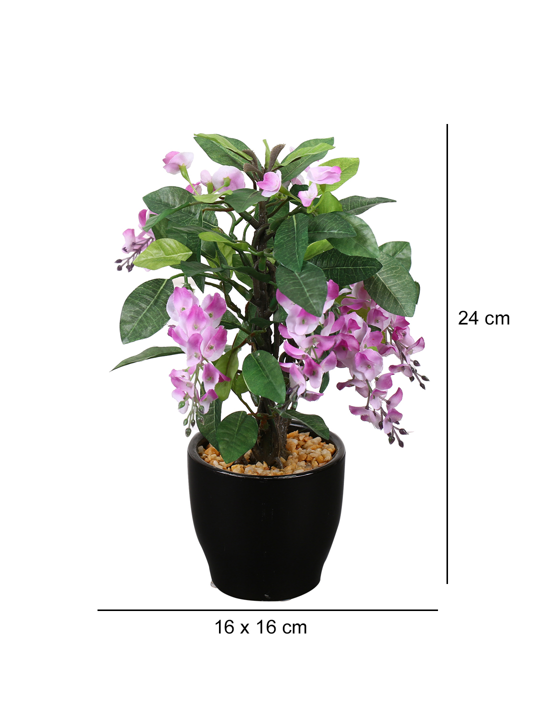 Fourwalls Artificial Wisteria Plant in Ceramic Pot (25 cm Tall) - Image 2