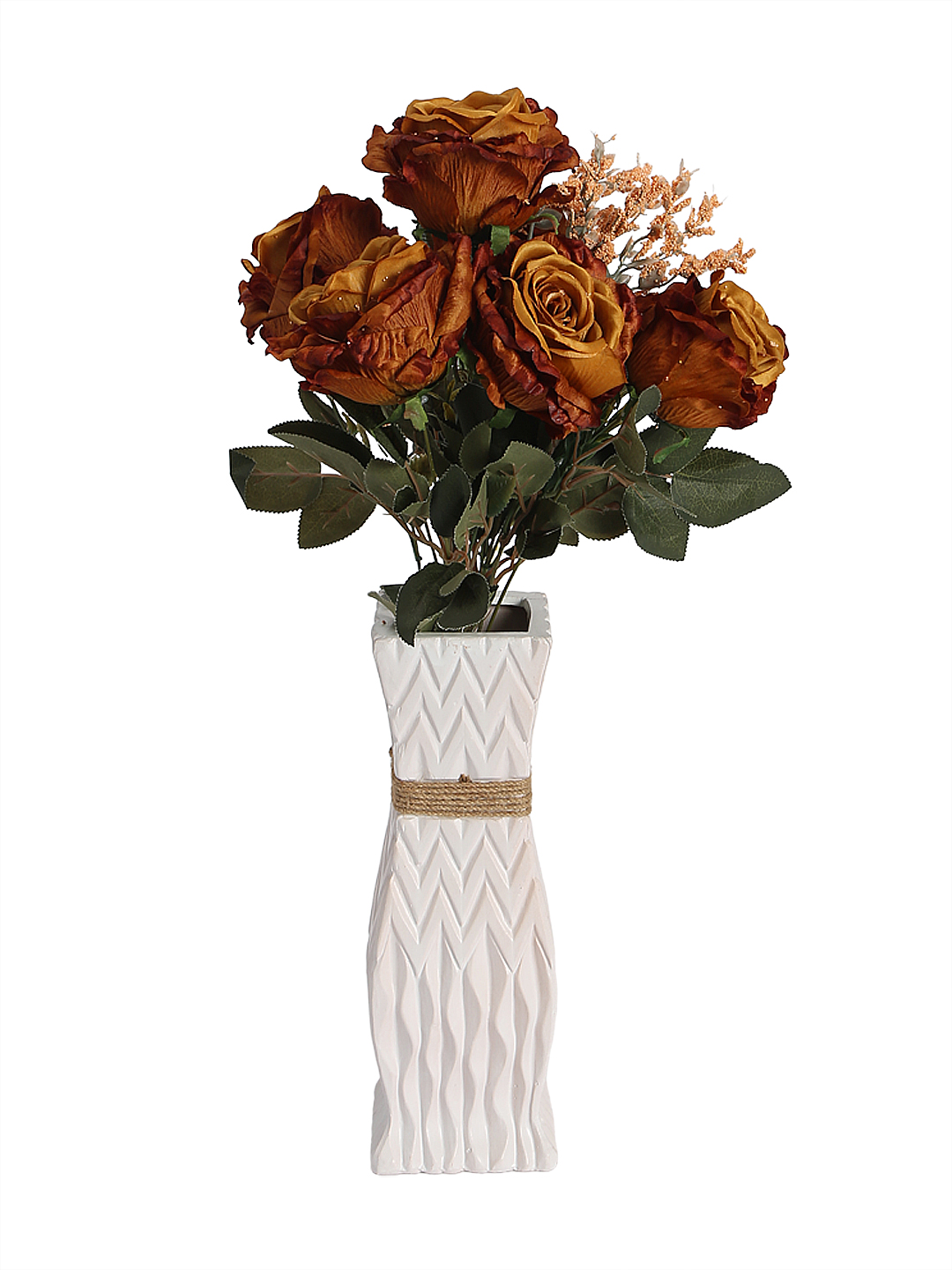 Fourwalls Premium Rose Flower Bunch (53 cm tall, 7 Heads, Brown) - Image 3