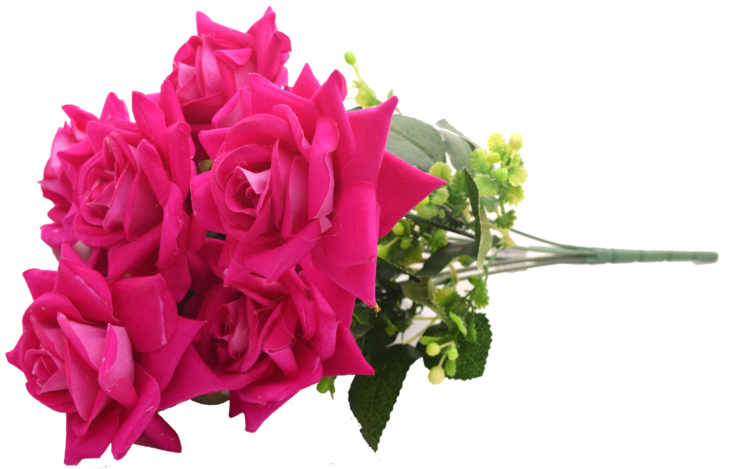 Fourwalls Beautiful Velvet Rose Bunch (40 cm Tall, 7 Heads, Dark/Pink) - Image 3