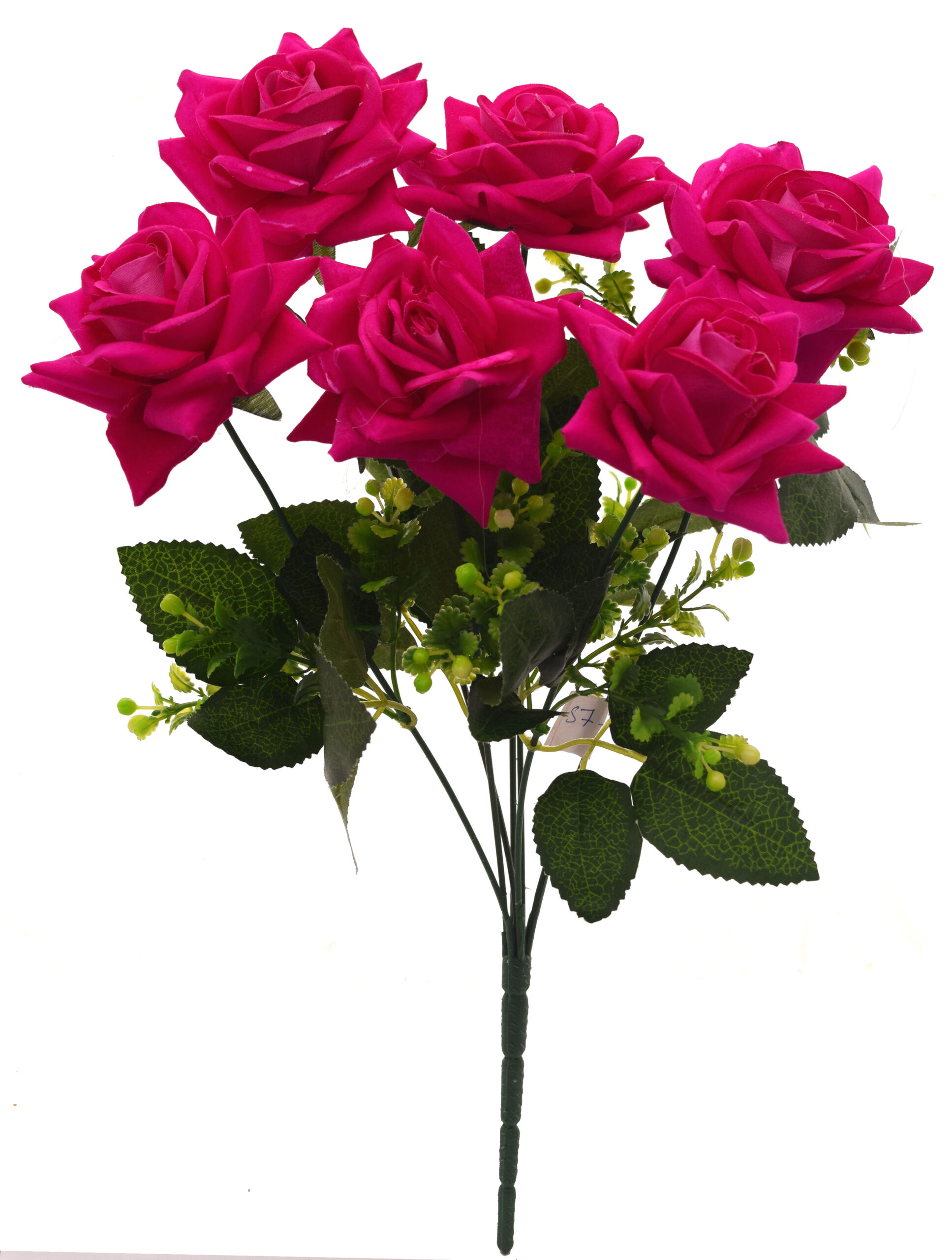 Fourwalls Beautiful Velvet Rose Bunch (40 cm Tall, 7 Heads, Dark/Pink) - Image 2