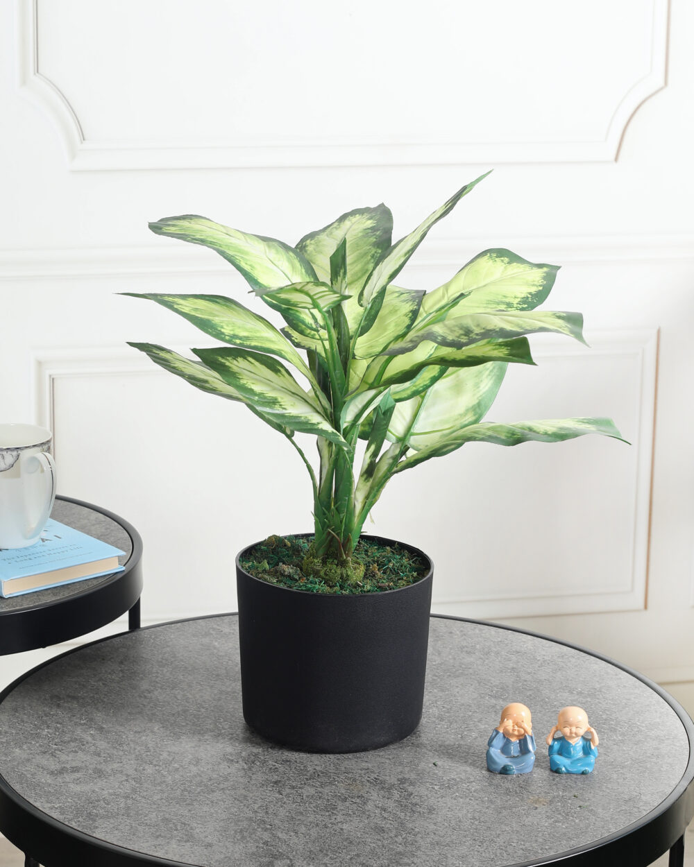 Artificial Dieffenbachia Plant - 1.7 Feet Tall, Green/Yellow