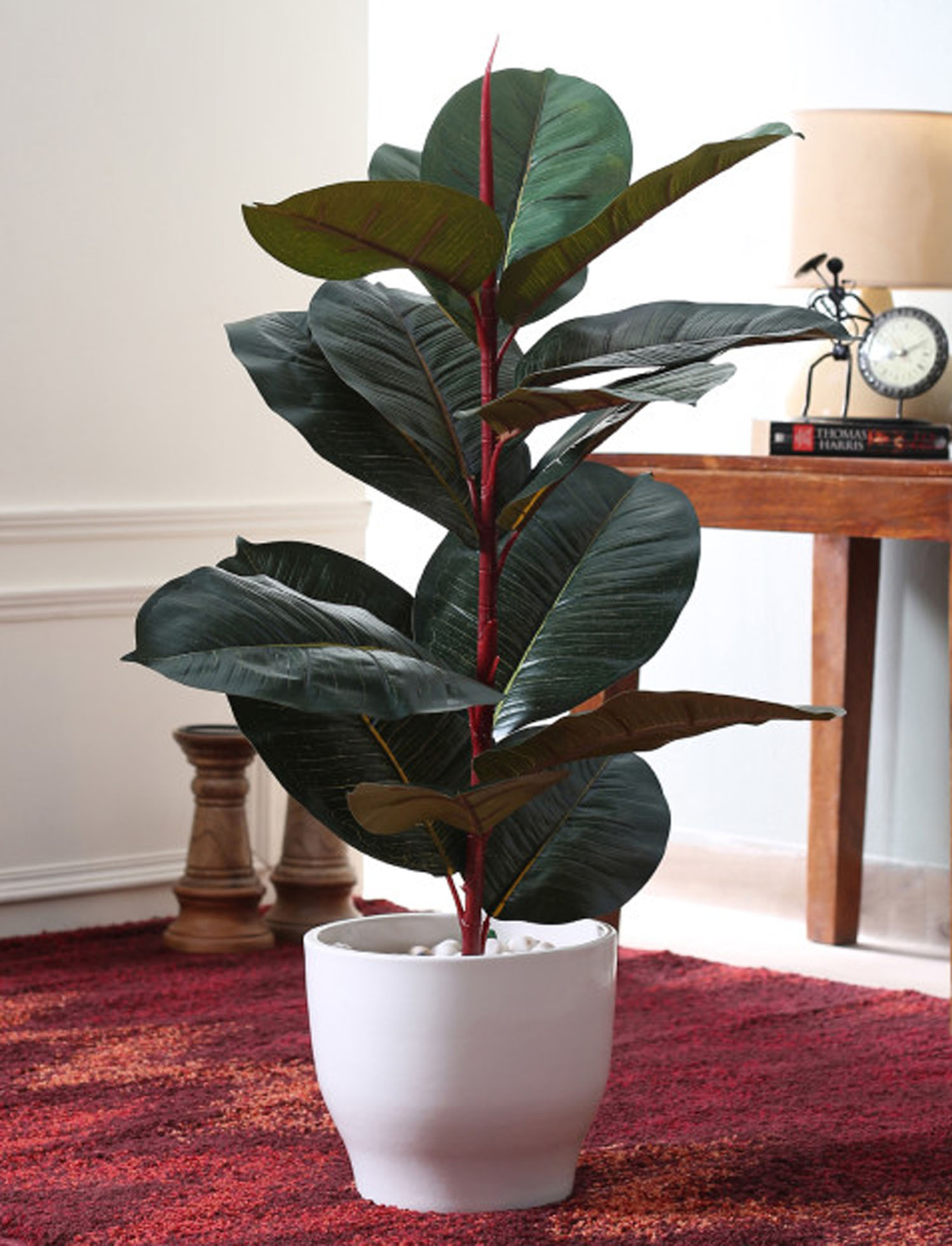 Buy Artificial Rubber Plant for Home Decor 75 cm - Fourwalls