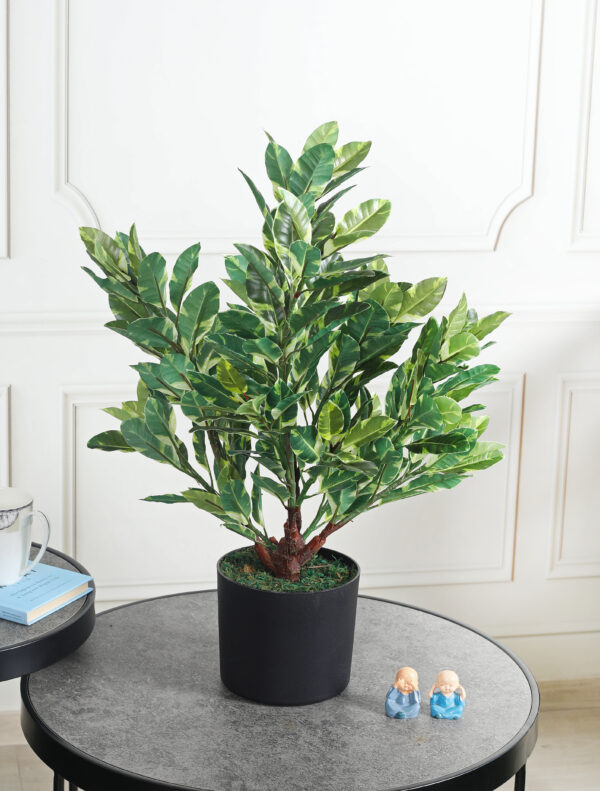 Fourwalls Artificial Quercus Plant – 2 Feet, Green/White