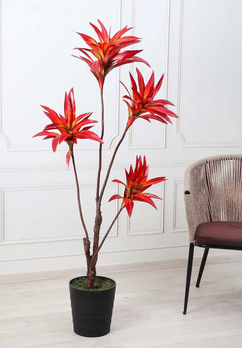 Fourwalls Artificial Cordyline Plant - 5.5 Feet, Red