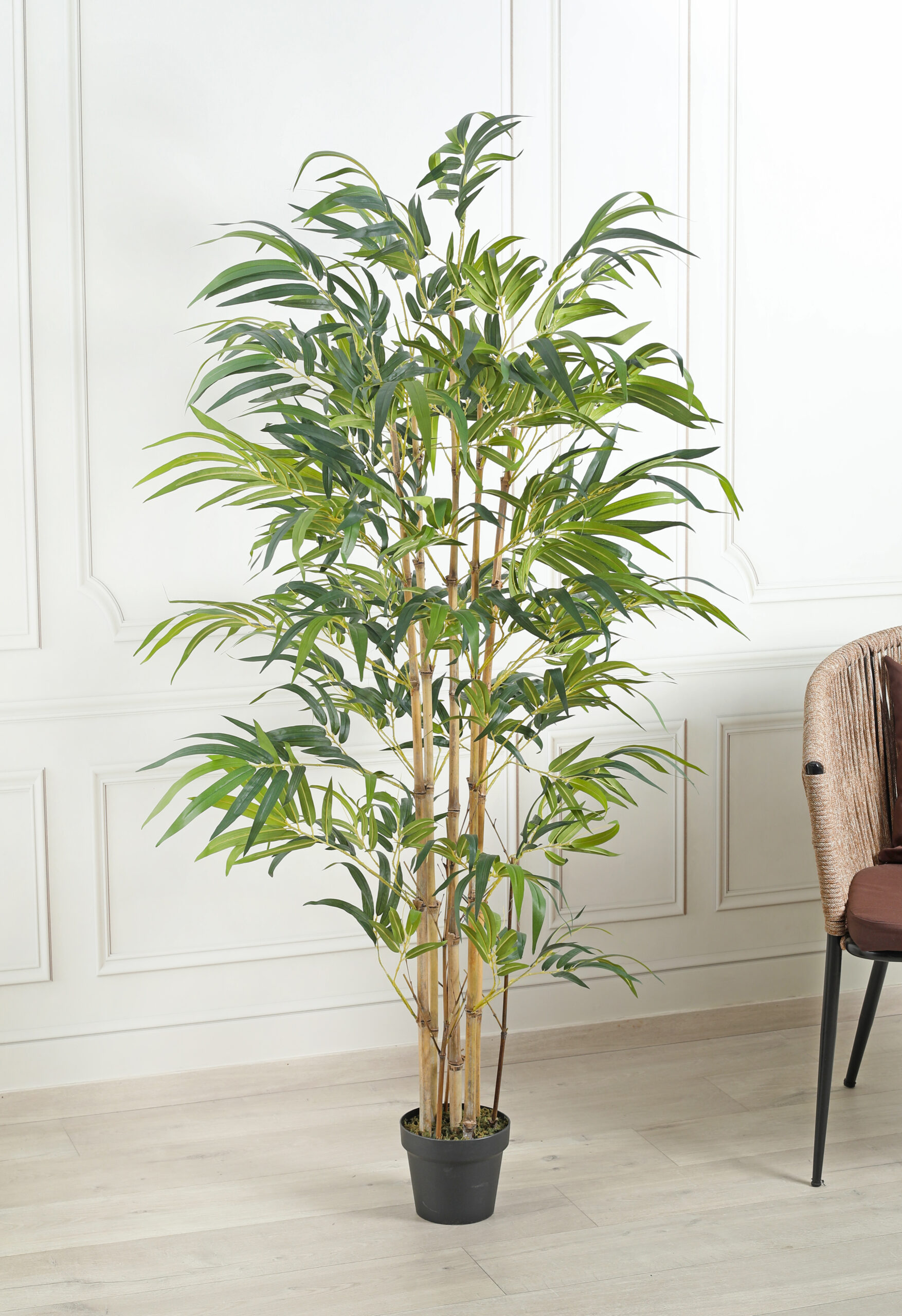 Artificial Drooping Bamboo Plant with Pot - 6 Feet, Yellow