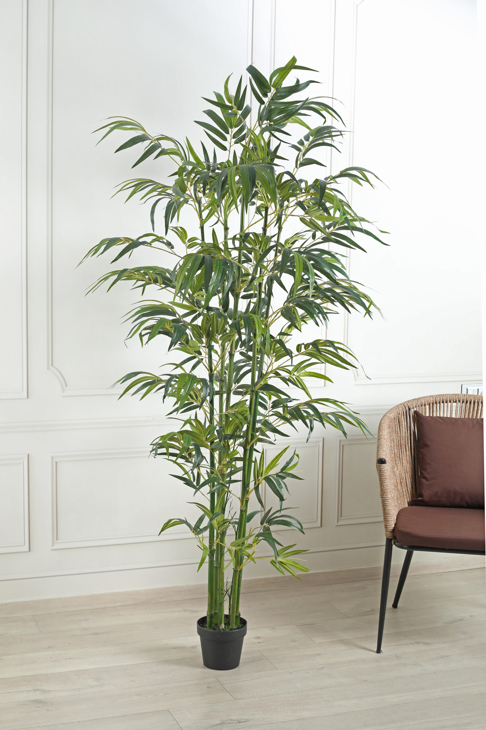 Artificial Drooping Bamboo Plant with Pot - 7 Feet, Green