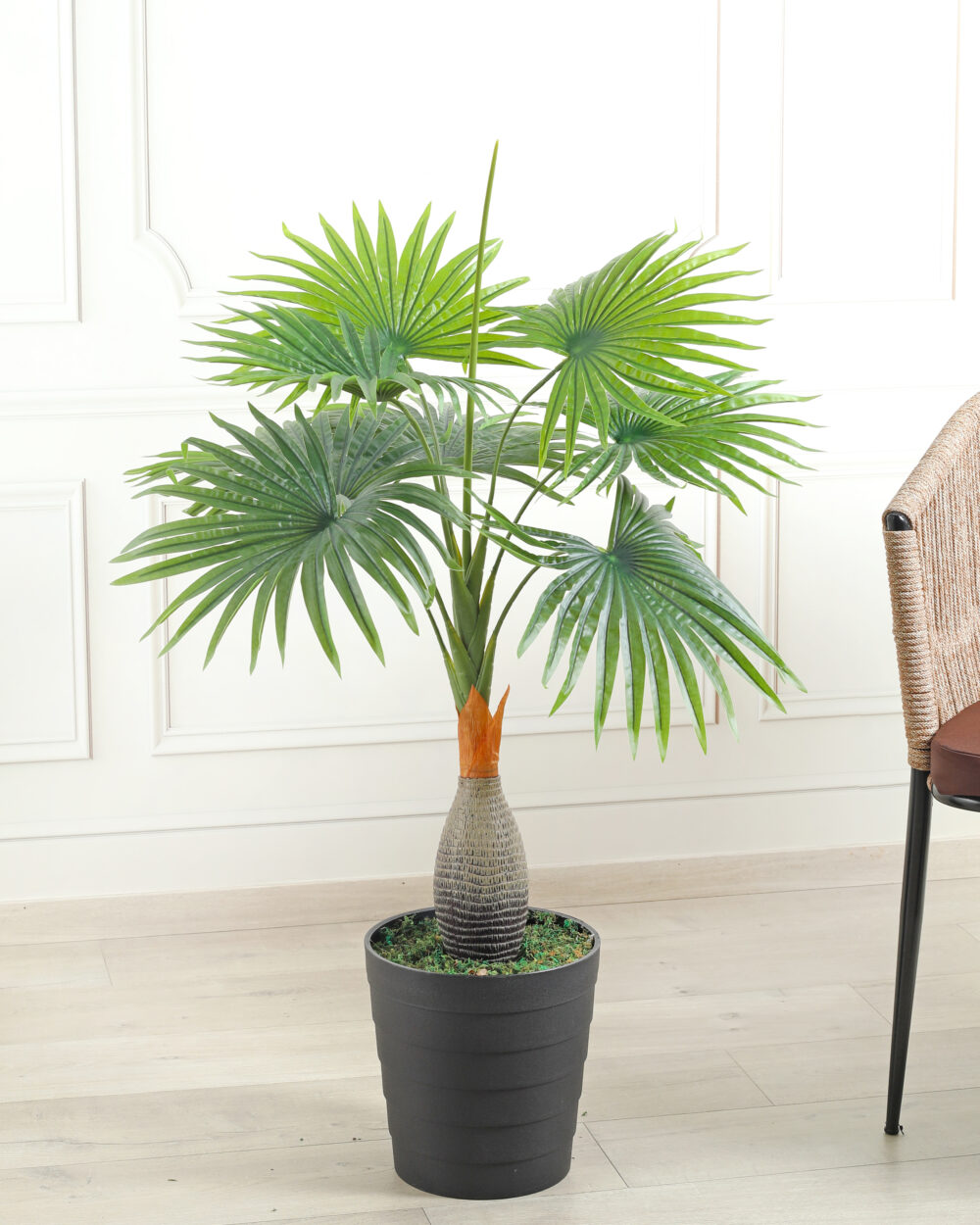 Fourwalls Artificial Bottle Fan Palm Plant - 3.3 Feet