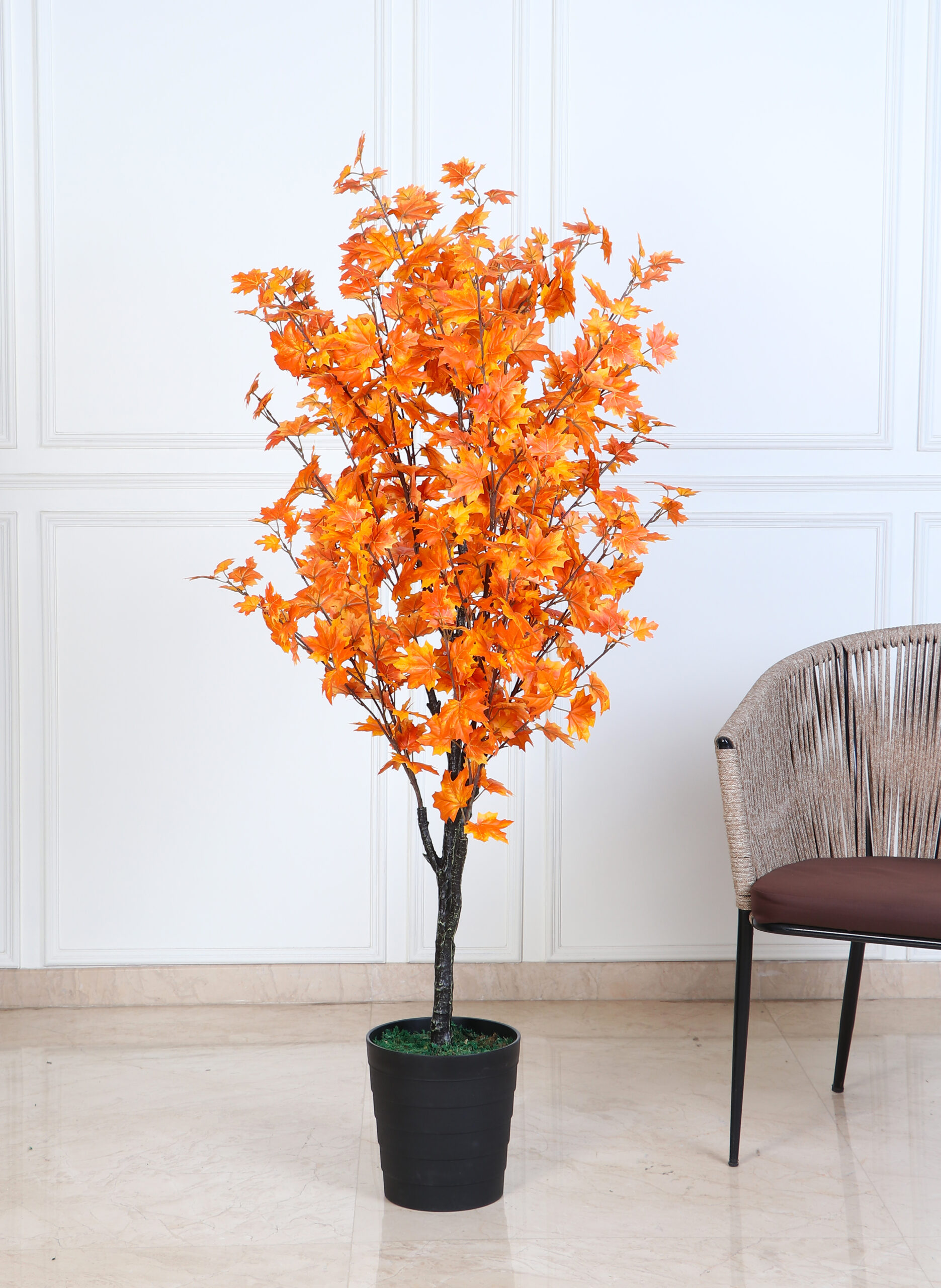 Artificial Orange Japanese Maple Tree 5.4 Feet - Fourwalls