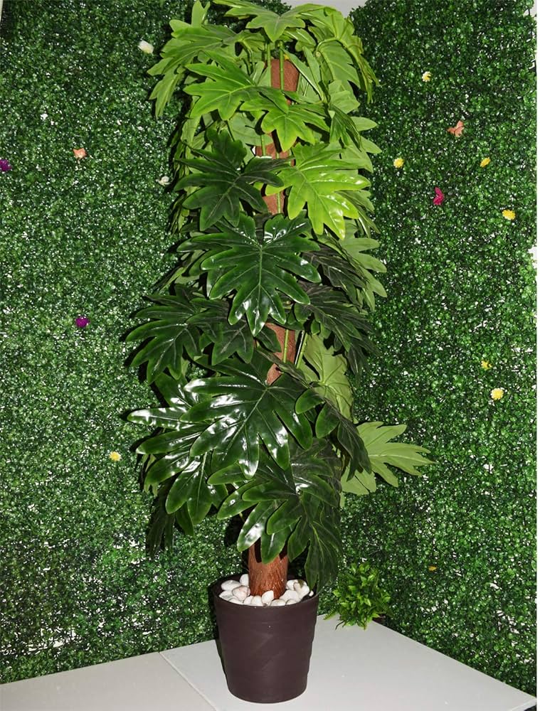 Fourwalls Artificial Philodendron Plant on Moss Pole - 5 Feet