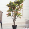 Fourwalls Artificial Croton Plant with Pot – 3.8 Feet