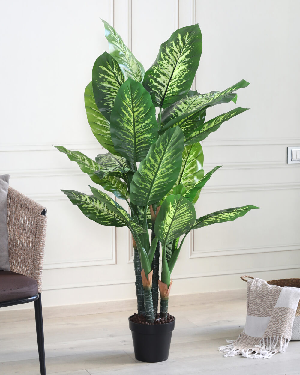 Fourwalls Artificial Dieffenbachia Plant with Pot