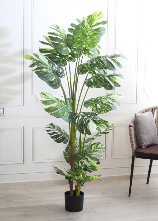 Artificial Variegated Monstera Plant with Pot