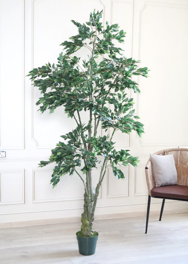 Artificial Ficus Tree with Pot – 6.8 Feet, Green