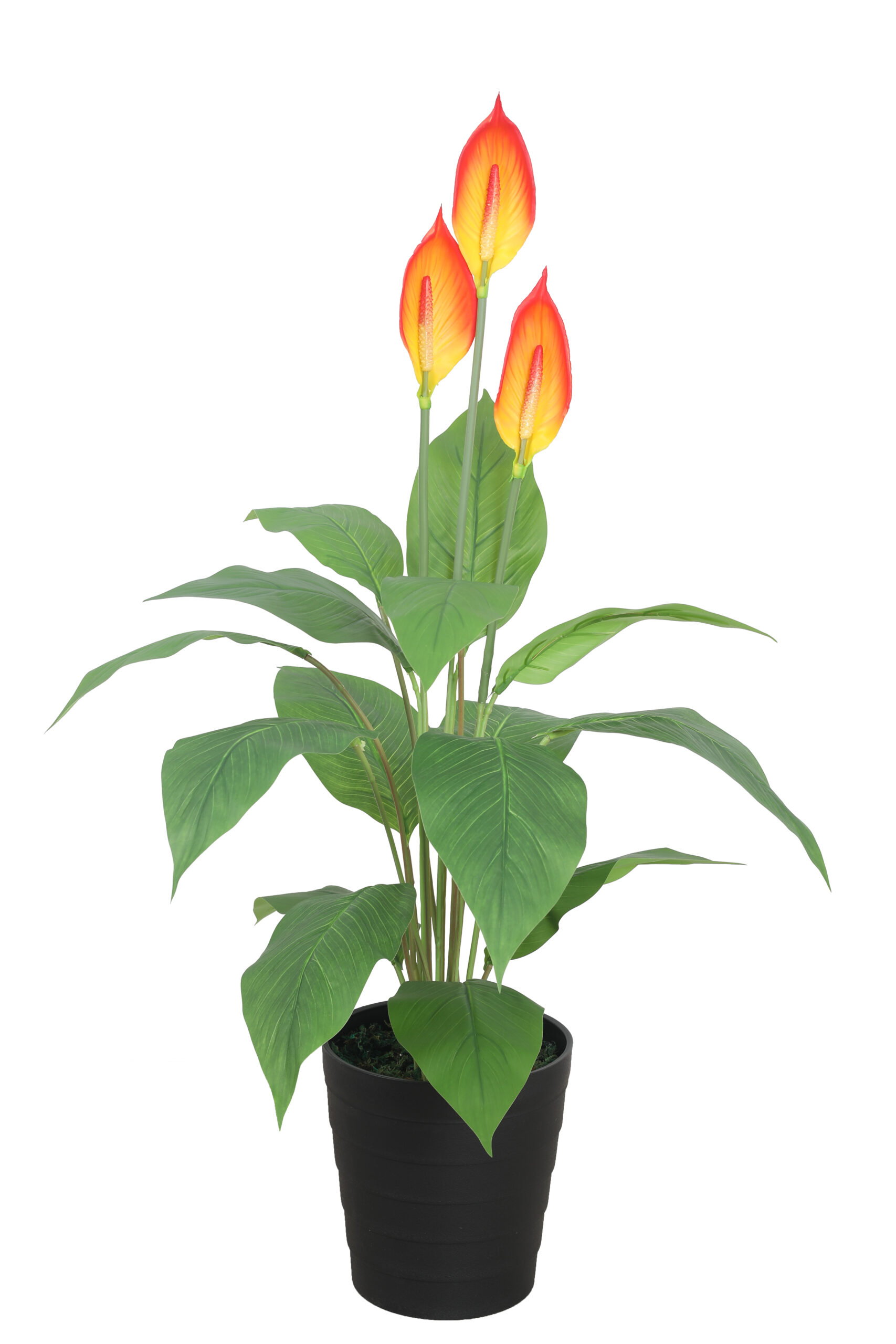 Artificial Real Touch Peace Lily Plant - 3.5 Feet, Orange - Image 3
