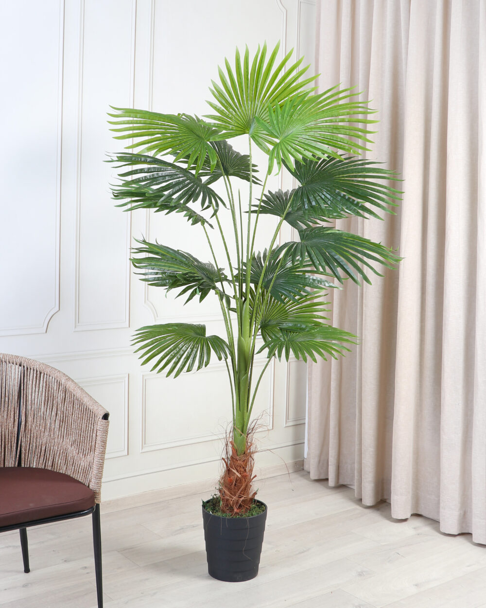 Fourwalls Artificial Fan Palm Plant - 6 Feet