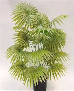 Fourwalls Artificial Fan Palm Plant with 18 Leaves - 2.5 Feet, Light Green