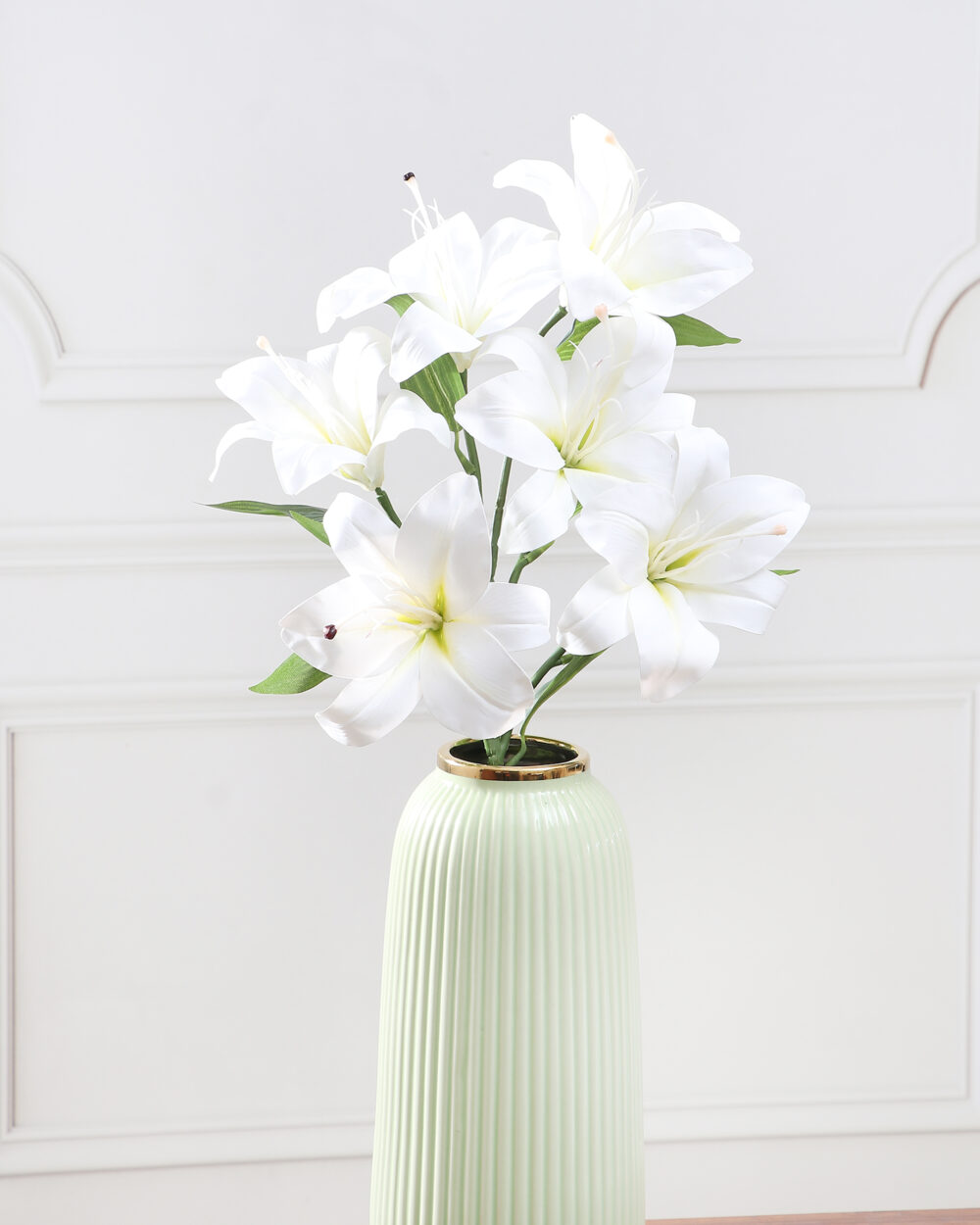 Artificial Real Touch Asiatic Lily Flower Bunch - White