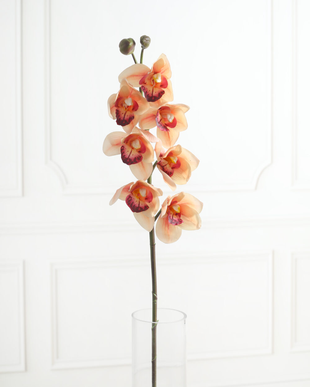Artificial Real Touch Cymbidium Orchid Flower Stem - Yellow