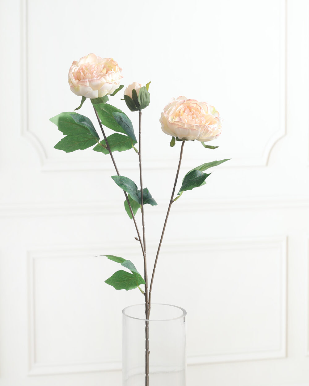 Artificial Peony Flower Stem - Peach, Pack of 2