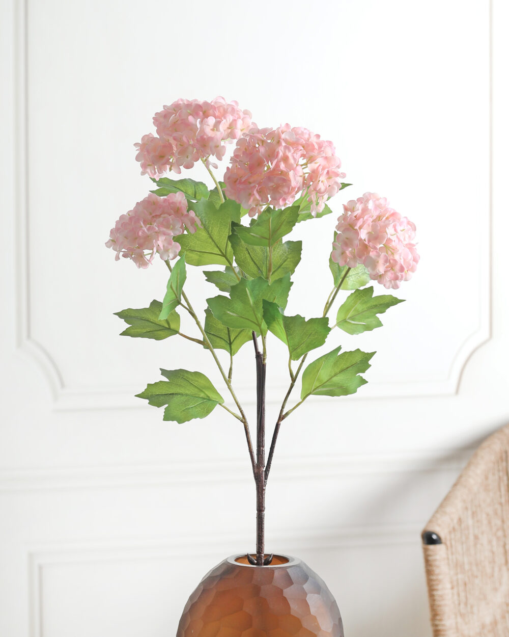 Artificial Real Touch Hydrangea Flower Stem - Pink
