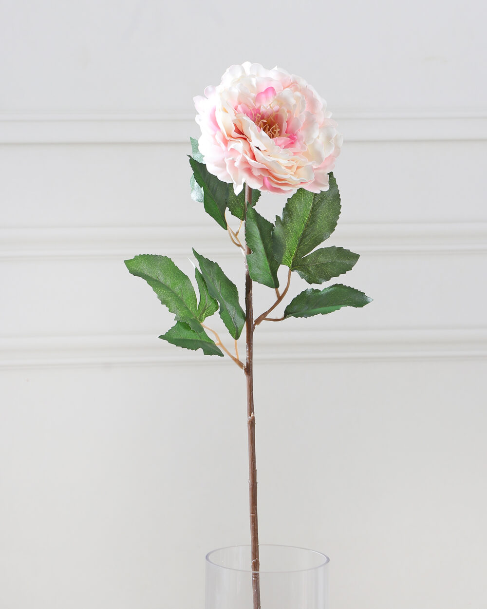 Artificial Real Touch Peony Flower Stems - Pink/White
