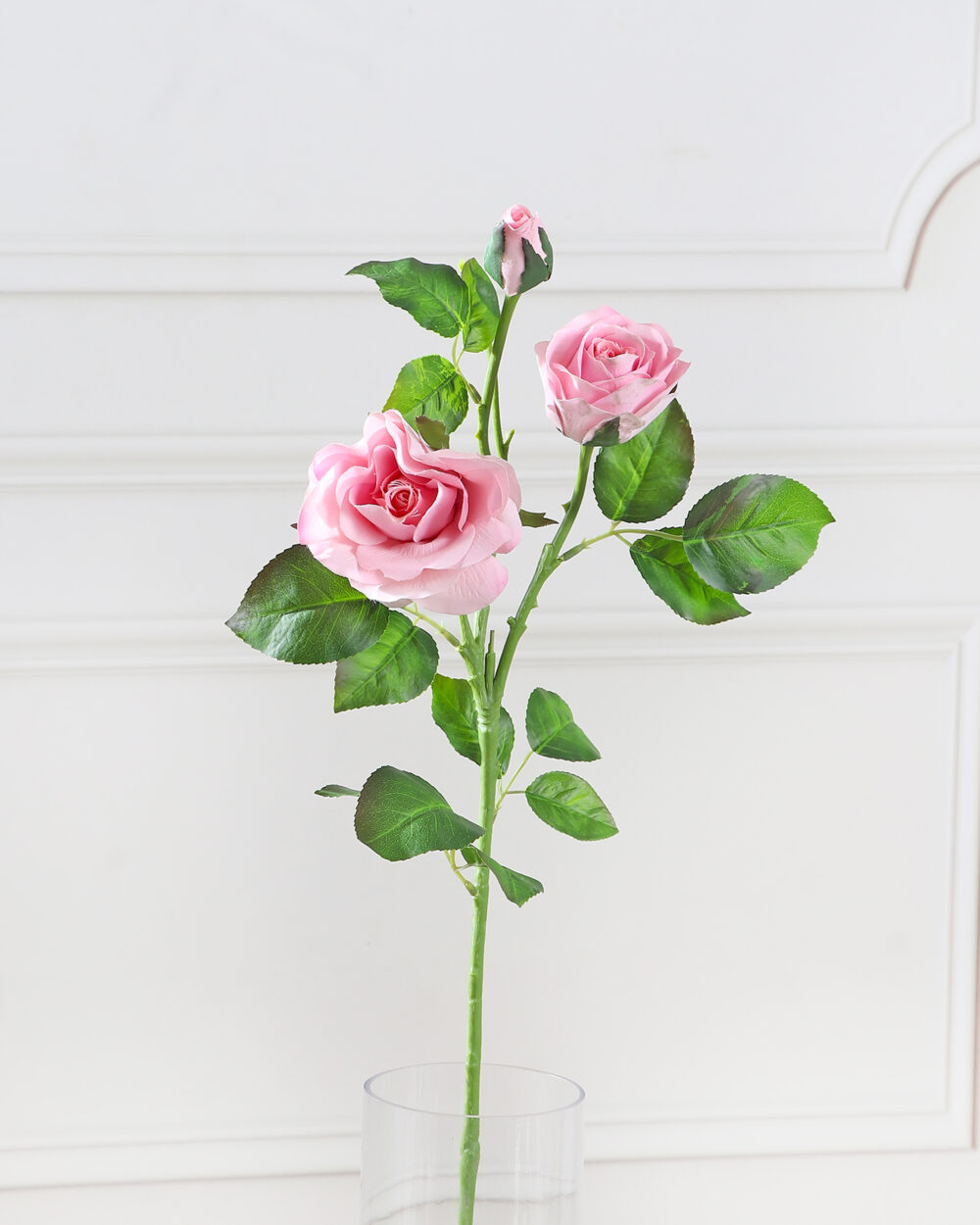Artificial Real Touch Garden Rose Flower Stem - Pink
