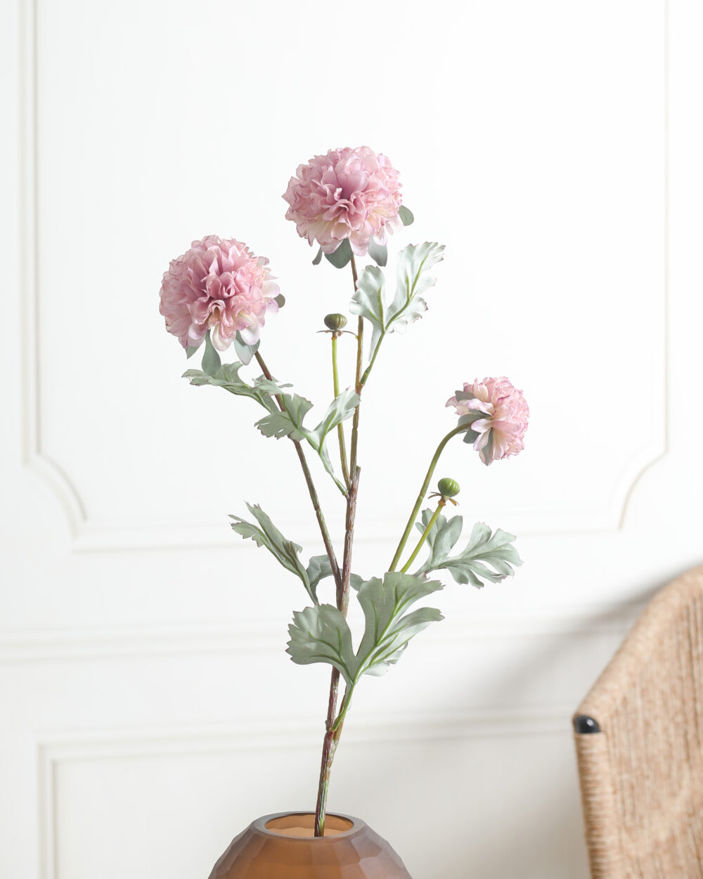 Faux Chrysanthemum Flower Stem - Purple
