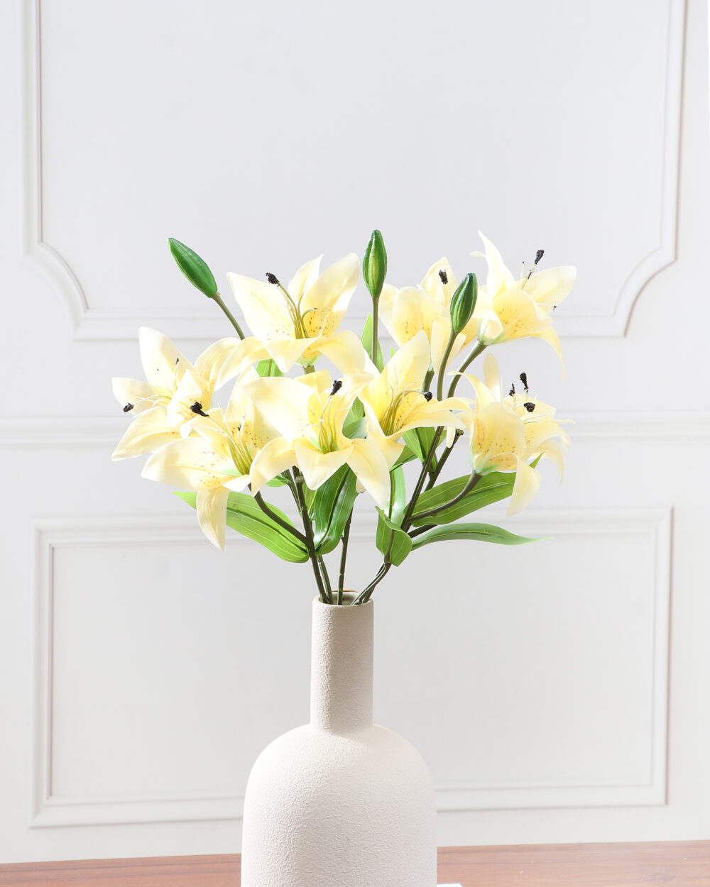 Artificial Real Touch Asiatic Lily Flower Bunch - Yellow