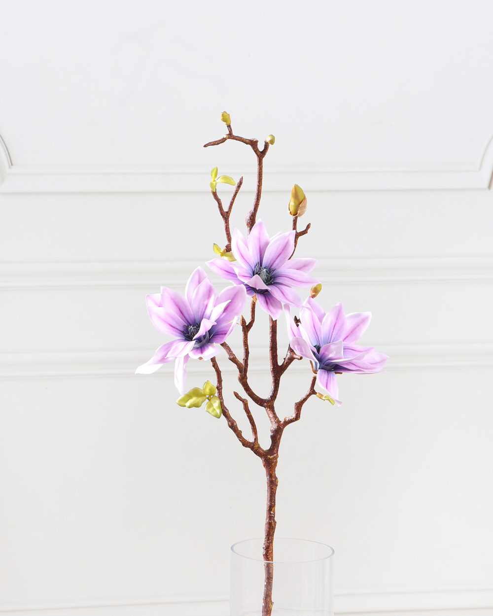 Faux Magnolia Flower Stem - Purple