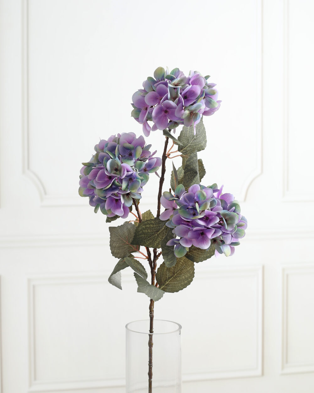Artificial Hydrangea Silk Flower Stem - Purple