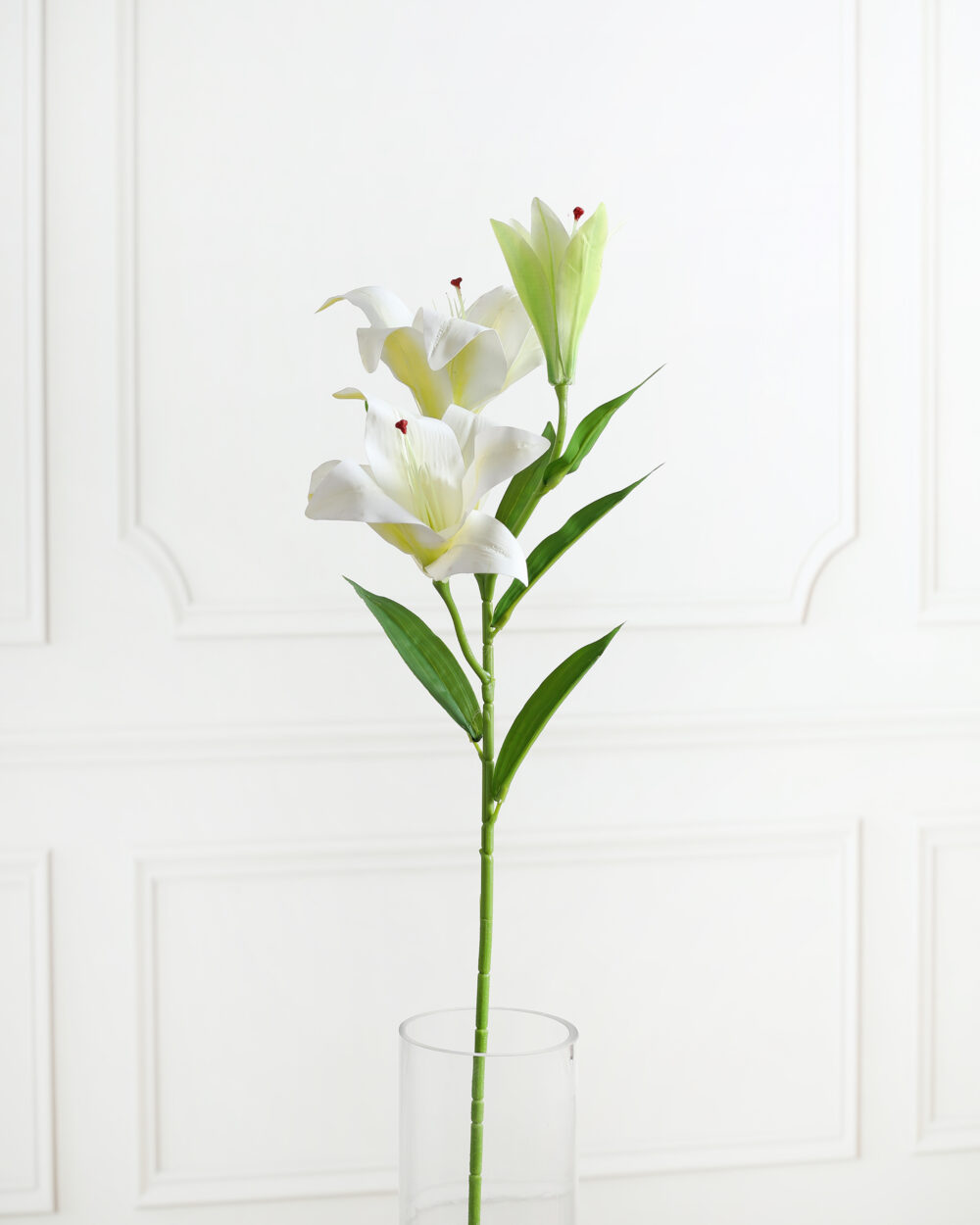 Artificial Real Touch Lily Flower Stems - White