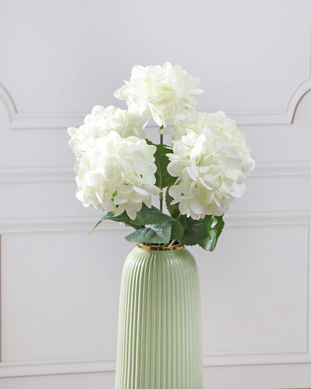 Artificial Real Touch Hydrangea Flower Bunch - White