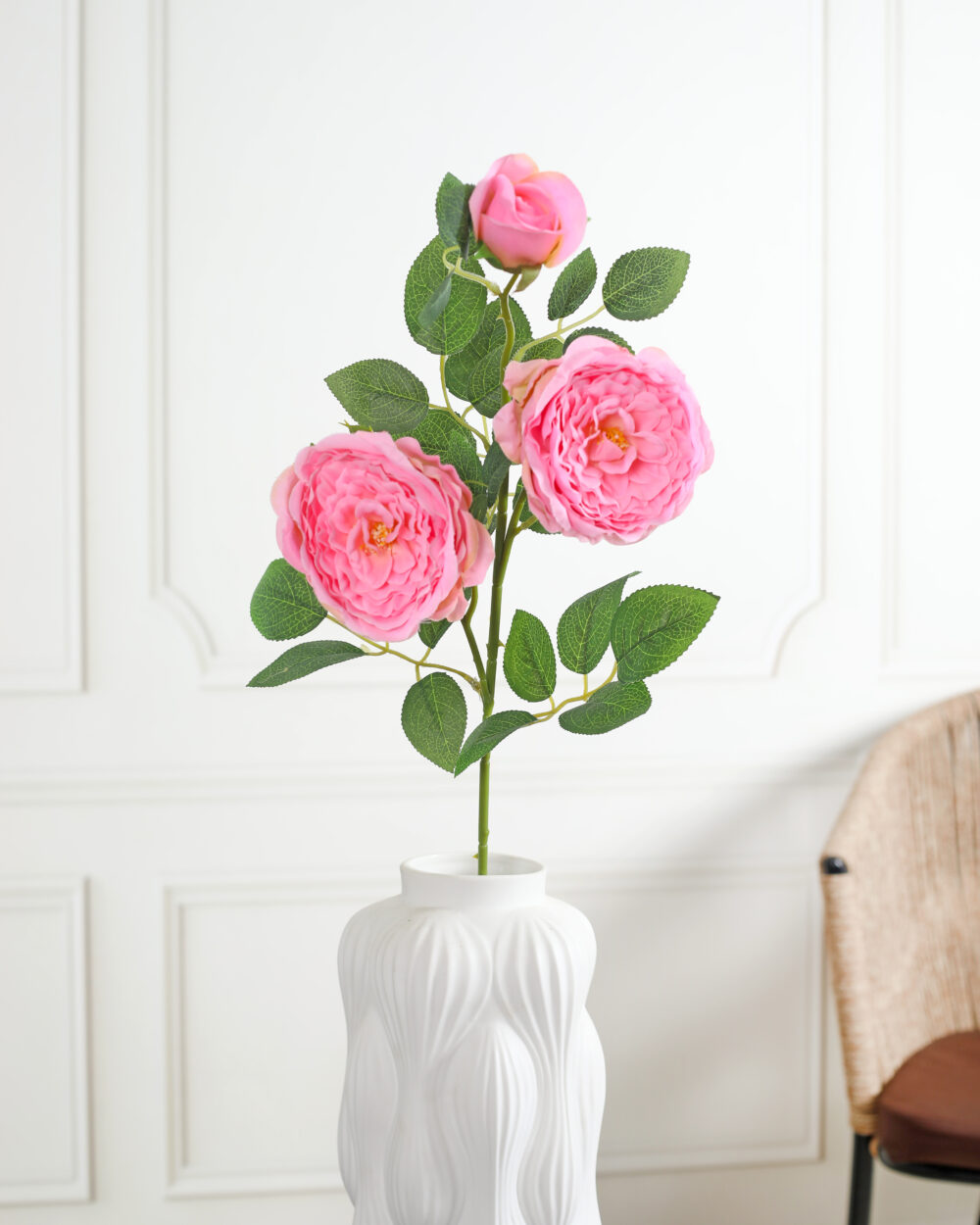 Artificial Cabbage Rose Flower Stem - Pink