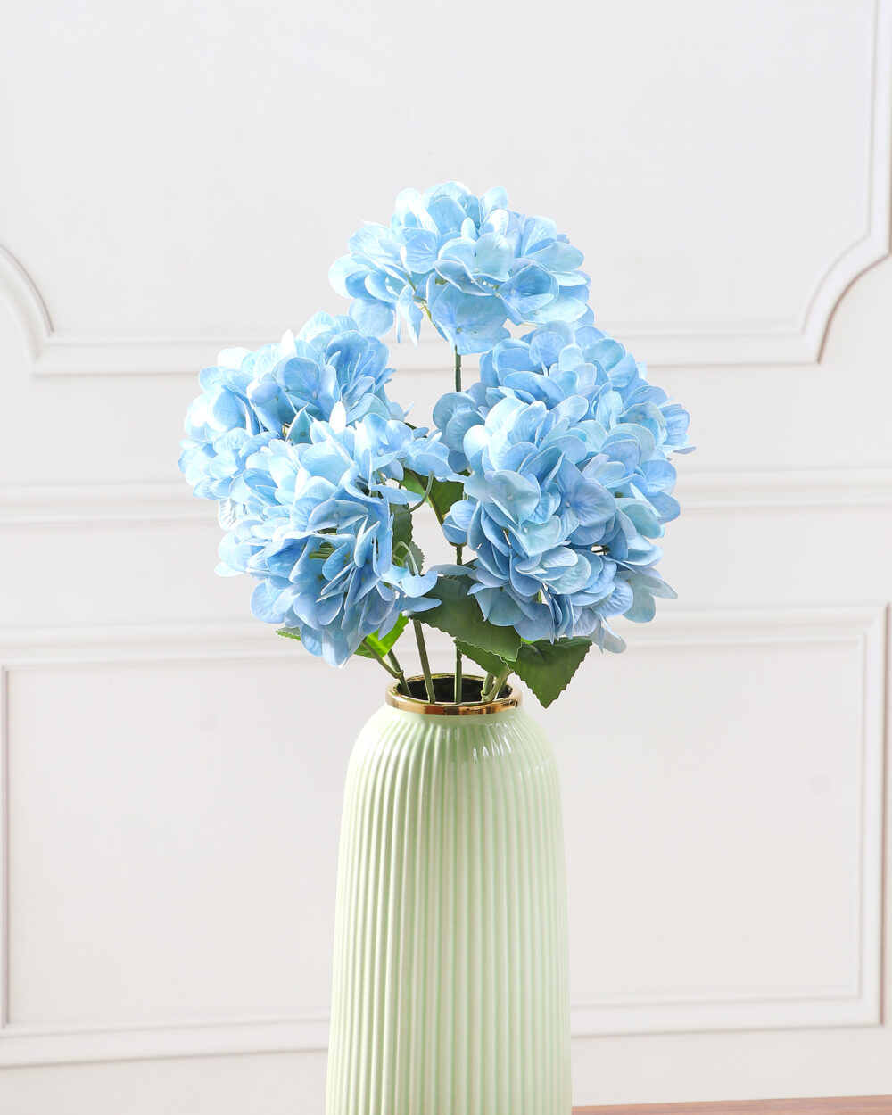 Artificial Real Touch Hydrangea Flower Bunch - Blue