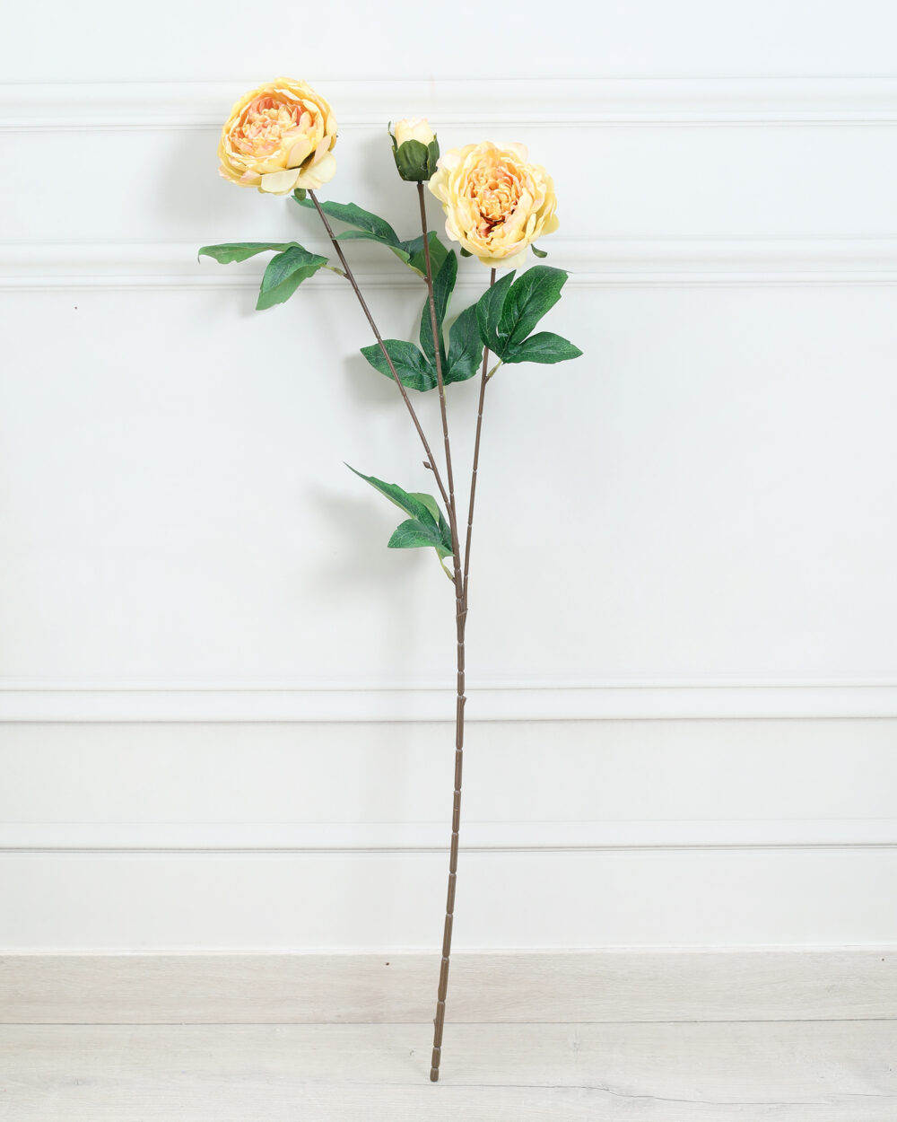 Artificial Peony Flower Stem - Yellow, Pack of 2