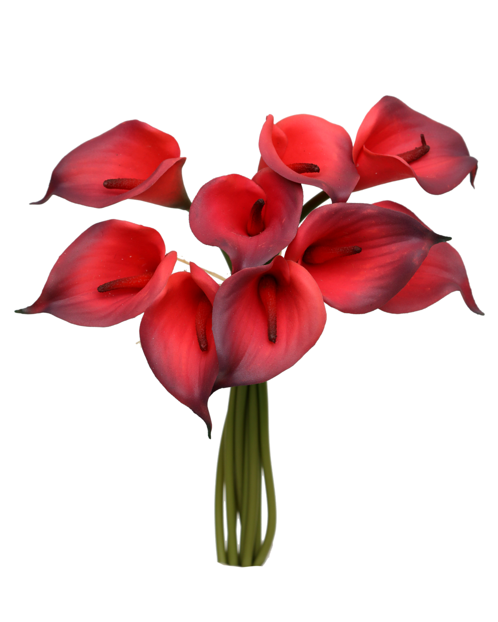 Artificial Real Touch Calla Lily Flower Bunch - Red
