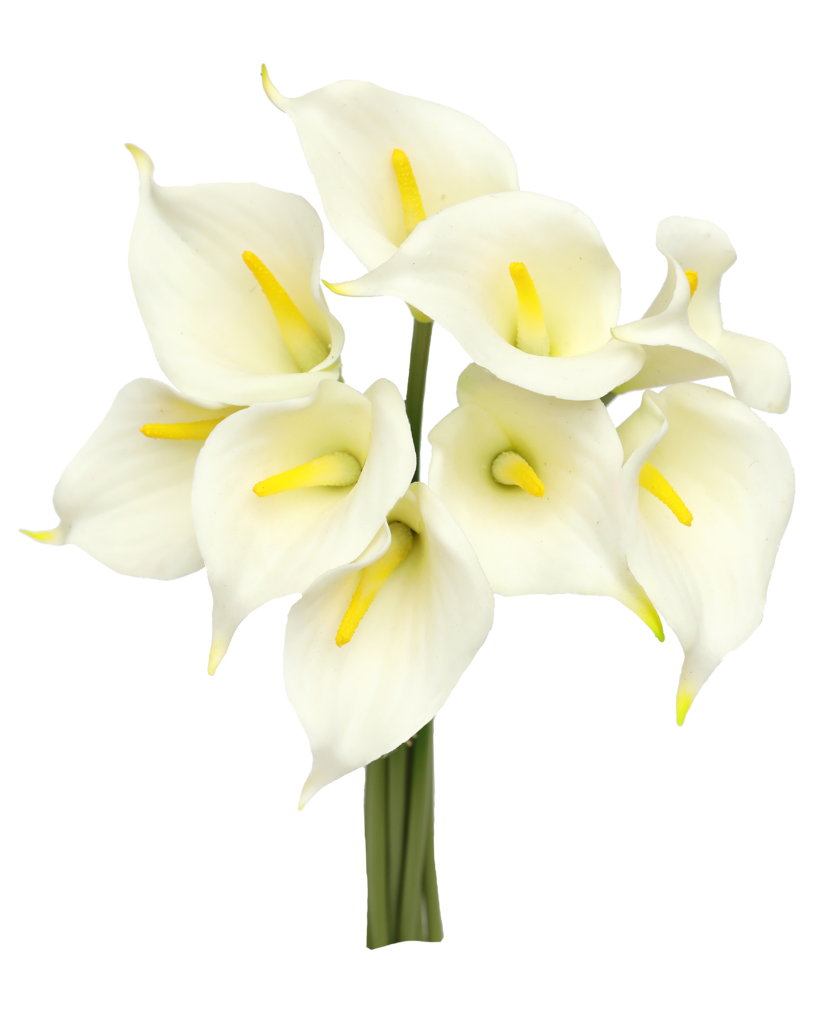 Artificial Real Touch Calla Lily Flower Bunch White Fourwalls