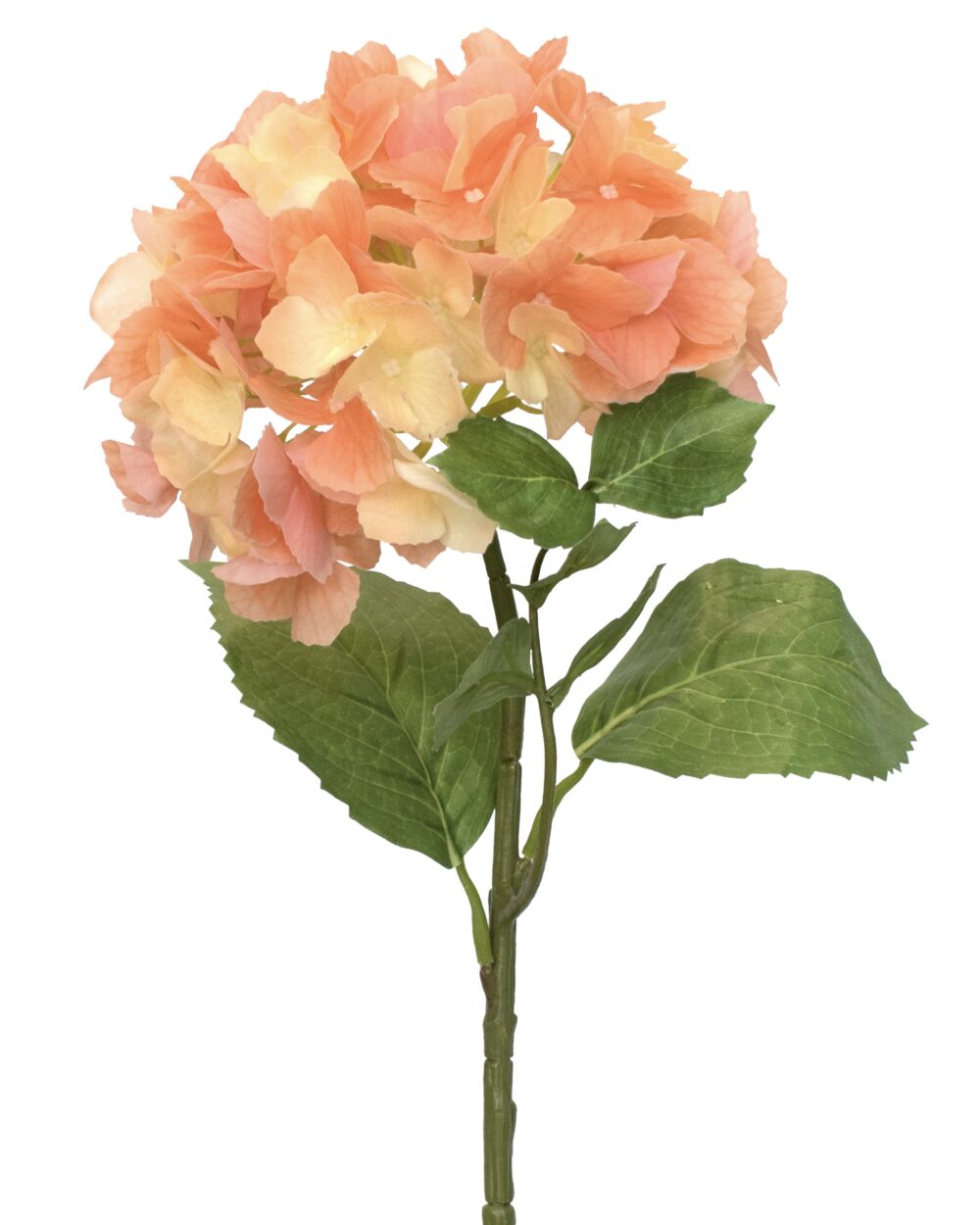Artificial Real Touch Hydrangea Flower Stem - Orange