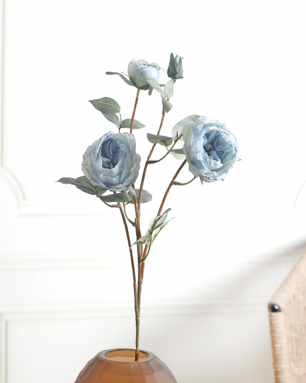 Artificial Peony Flower Stem - Blue