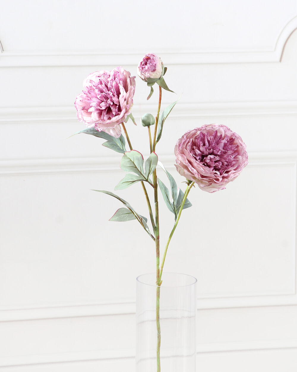 Faux Peony Flower Stem - Purple