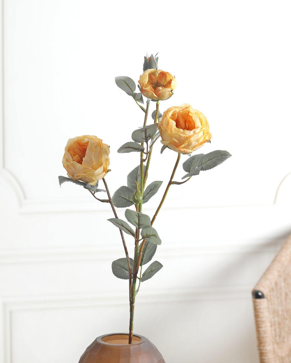 Artificial Peony Flower Stem - Yellow