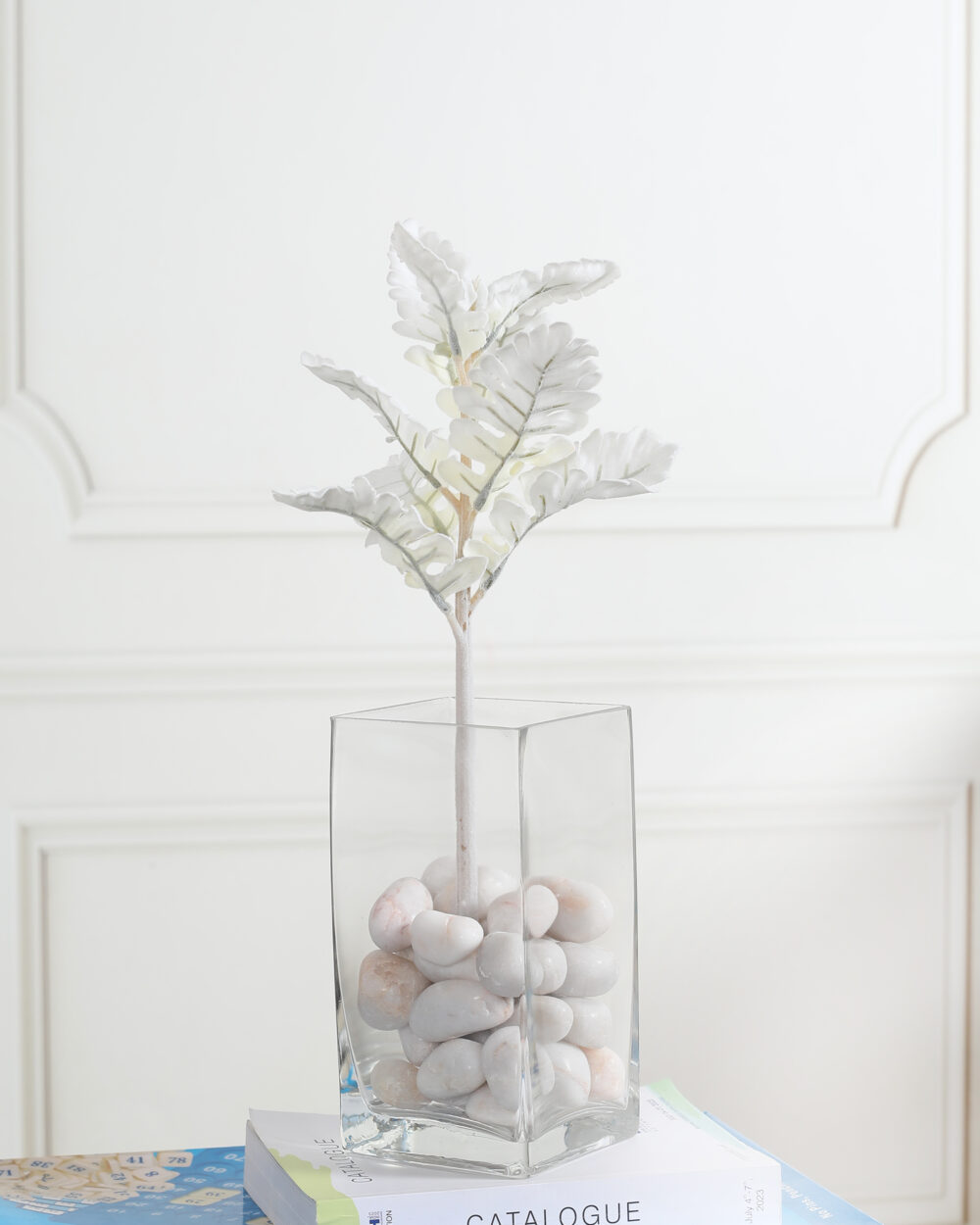 Artificial Frosted Senecio Cineraria Leaves - White