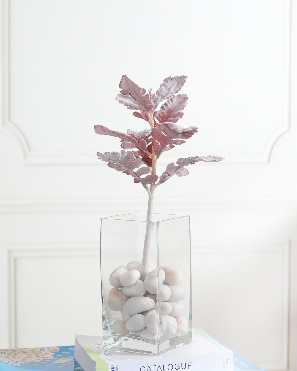 Artificial Frosted Senecio Cineraria Leaves - Red